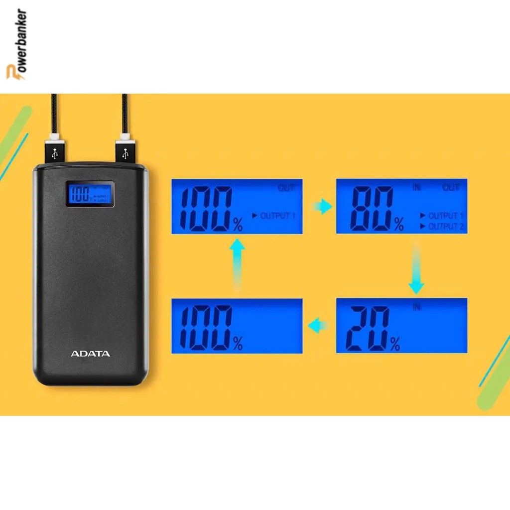 پاوربانک ای دیتا Adata P20000D 20000mAh