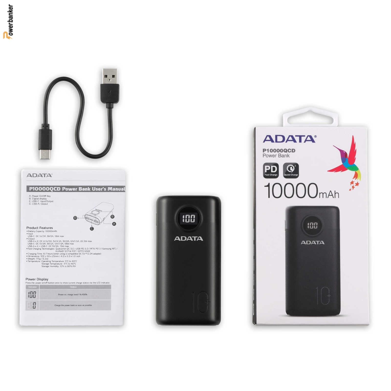 پاوربانک ای دیتا Adata P10000QCD 10000mAh