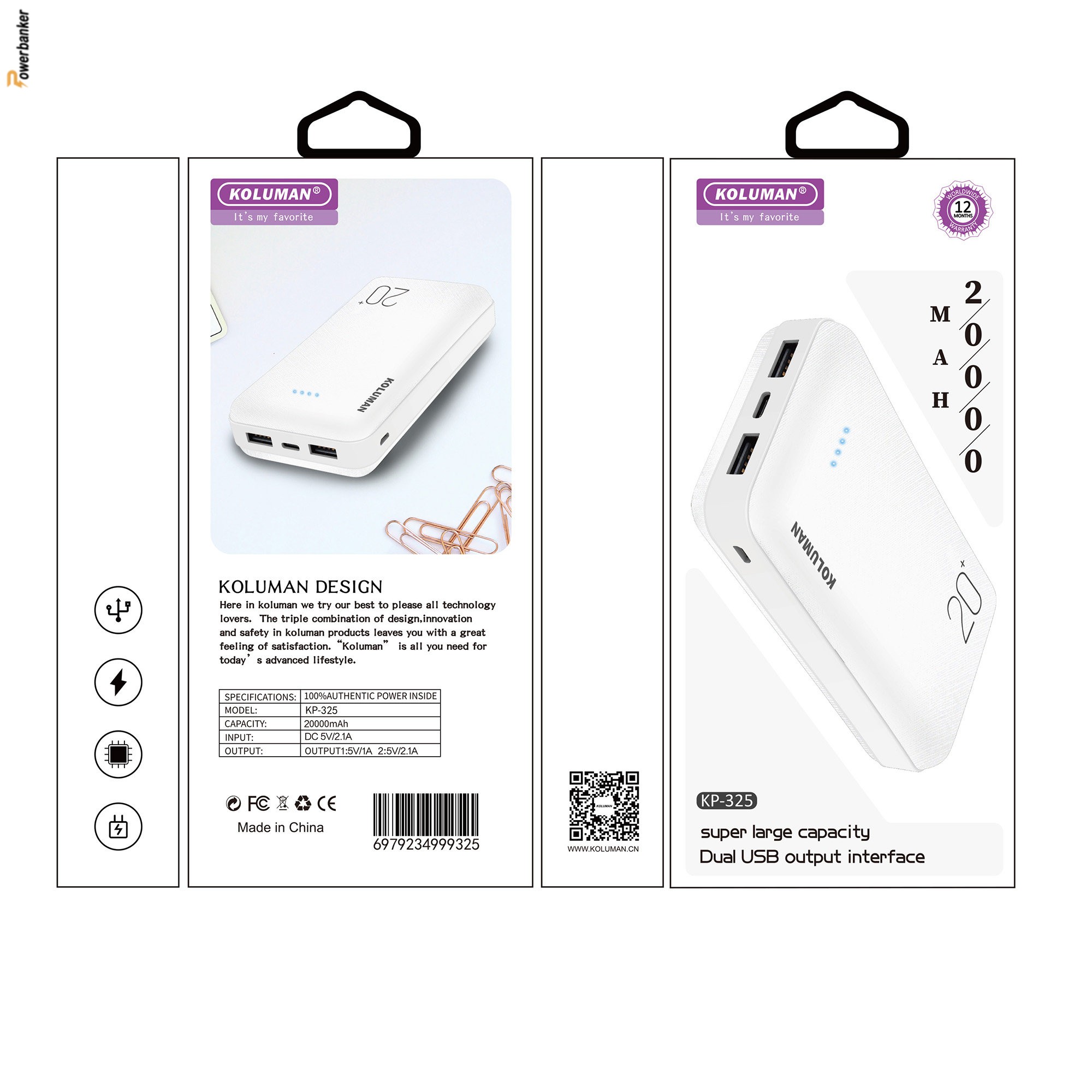 پاوربانک کلومن Koluman KP325 10000mAh